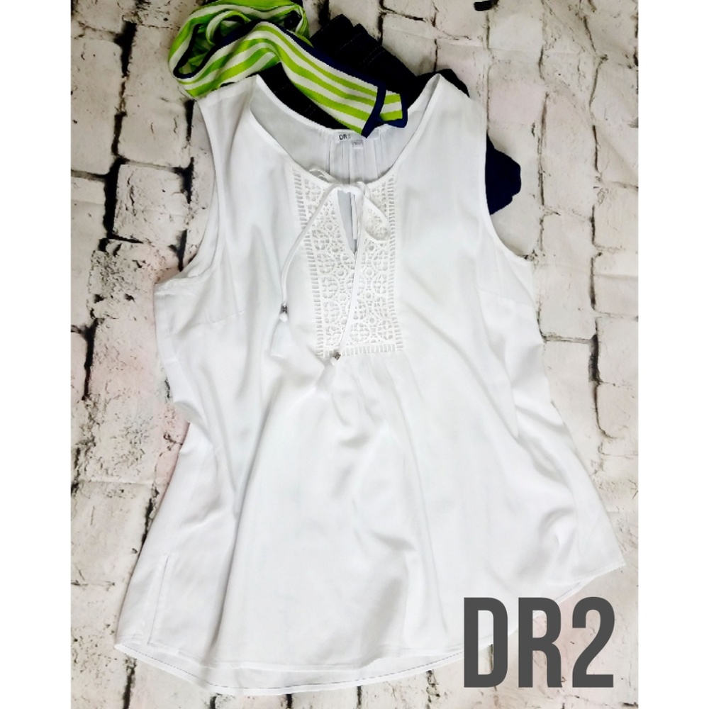 DR2 Daniel Rainn White Bib Front Tank sx Lg